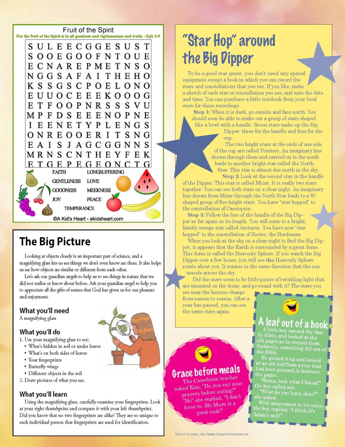 Activity Page - Fruit, Stars & Science - Seton Magazine