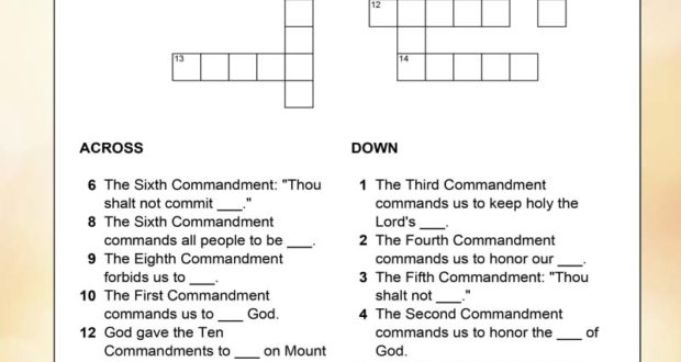 The Ten Commandments Crossword